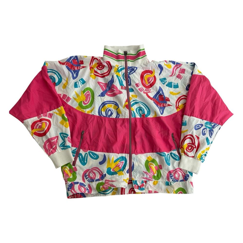 VTG Nike Elite Jacket Women’s Medium Art Abstract Lined‎ Track Wind